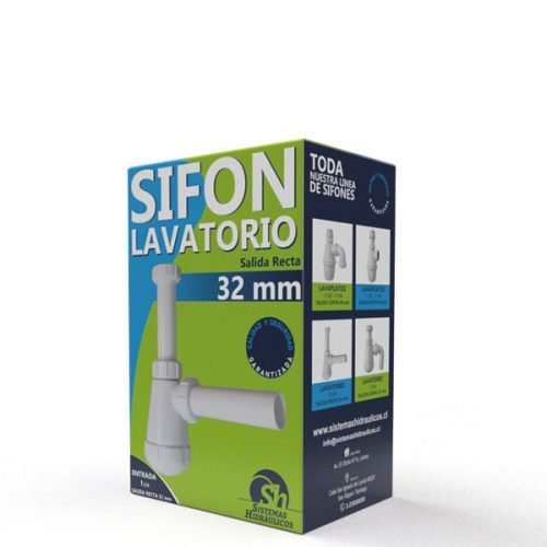 SIFÓN LAVATORIOS SALIDA RECTA 32mm