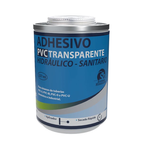 ADHESIVO PVC SECADO RÁPIDO/TRANSPARENTE - Tarro 237cc
