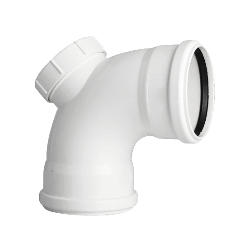 CODO REGISTRO DOBLE ORING SANITARIO BLANCO - 160mm