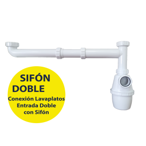 CONEXIÓN LAVAPLATOS DOBLE CON SIFÓN