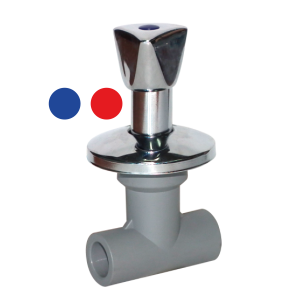 LLAVE DE PASO METÁLICA / VASTAGO LARGO - 20mm