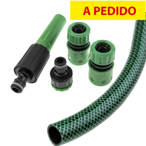 90051 ACCESORIOS MANGUERAS JARDÍN - Set 2 conectores rápido 5/8" con pitón ajustable